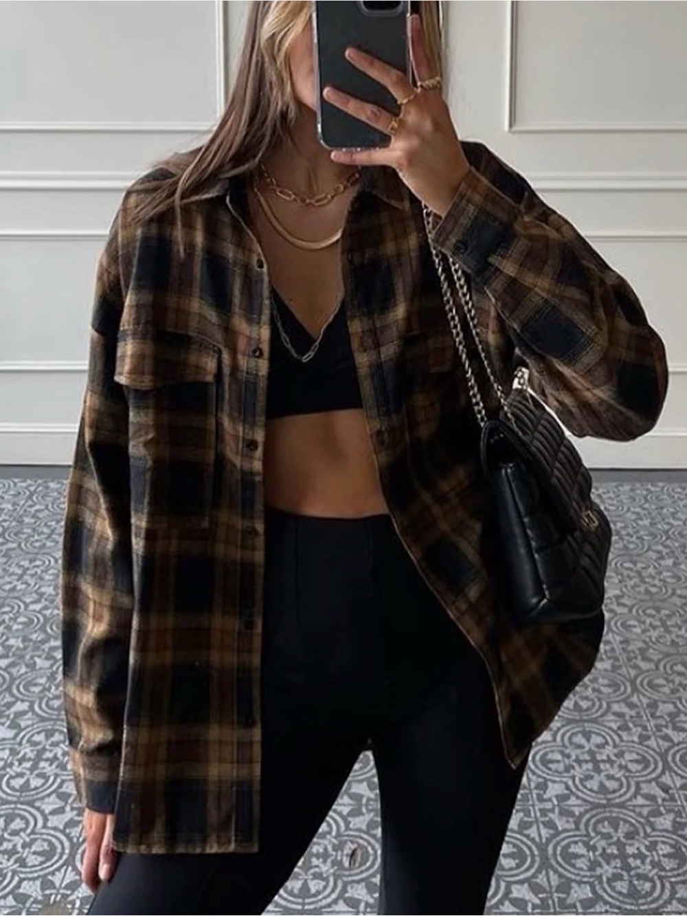 12th Tribe Fireside Mocha Plaid Flannel